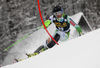 Matic Skube of Slovenia skiing in the first run of the men slalom race of Audi FIS Alpine skiing World cup in Kranjska Gora, Slovenia. Men slalom race of Audi FIS Alpine skiing World cup, was held in Kranjska Gora, Slovenia, on Sunday, 6th of March 2016.
