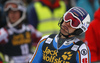 Fourth placed Fritz Dopfer of Germany reacts in finish run of the second run of the men slalom race of Audi FIS Alpine skiing World cup in Kranjska Gora, Slovenia. Men slalom race of Audi FIS Alpine skiing World cup, was held in Kranjska Gora, Slovenia, on Sunday, 6th of March 2016.
