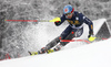 Stefano Gross of Italy skiing in the first run of the men slalom race of Audi FIS Alpine skiing World cup in Kranjska Gora, Slovenia. Men slalom race of Audi FIS Alpine skiing World cup, was held in Kranjska Gora, Slovenia, on Sunday, 6th of March 2016.
