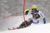 Mattias Hargin of Sweden skiing in the first run of the men slalom race of Audi FIS Alpine skiing World cup in Kranjska Gora, Slovenia. Men slalom race of Audi FIS Alpine skiing World cup, was held in Kranjska Gora, Slovenia, on Sunday, 6th of March 2016.
