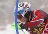 Henrik Kristoffersen of Norway skiing in the first run of the men slalom race of Audi FIS Alpine skiing World cup in Kranjska Gora, Slovenia. Men slalom race of Audi FIS Alpine skiing World cup, was held in Kranjska Gora, Slovenia, on Sunday, 6th of March 2016.
