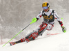 Marcel Hirscher of Austria skiing in the first run of the men slalom race of Audi FIS Alpine skiing World cup in Kranjska Gora, Slovenia. Men slalom race of Audi FIS Alpine skiing World cup, was held in Kranjska Gora, Slovenia, on Sunday, 6th of March 2016.
