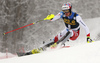 Daniel Yule of Switzerland skiing in the first run of the men slalom race of Audi FIS Alpine skiing World cup in Kranjska Gora, Slovenia. Men slalom race of Audi FIS Alpine skiing World cup, was held in Kranjska Gora, Slovenia, on Sunday, 6th of March 2016.
