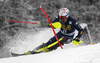 Patrick Thaler of Italy skiing in the first run of the men slalom race of Audi FIS Alpine skiing World cup in Kranjska Gora, Slovenia. Men slalom race of Audi FIS Alpine skiing World cup, was held in Kranjska Gora, Slovenia, on Sunday, 6th of March 2016.
