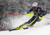 Patrick Thaler of Italy skiing in the first run of the men slalom race of Audi FIS Alpine skiing World cup in Kranjska Gora, Slovenia. Men slalom race of Audi FIS Alpine skiing World cup, was held in Kranjska Gora, Slovenia, on Sunday, 6th of March 2016.
