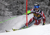Sebastian Foss-Solevaag of Norway skiing in the first run of the men slalom race of Audi FIS Alpine skiing World cup in Kranjska Gora, Slovenia. Men slalom race of Audi FIS Alpine skiing World cup, was held in Kranjska Gora, Slovenia, on Sunday, 6th of March 2016.
