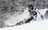 Axel Baeck of Sweden skiing in the first run of the men slalom race of Audi FIS Alpine skiing World cup in Kranjska Gora, Slovenia. Men slalom race of Audi FIS Alpine skiing World cup, was held in Kranjska Gora, Slovenia, on Sunday, 6th of March 2016.
