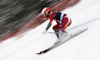 Leif Kristian Haugen of Norway skiing in the first run of the men slalom race of Audi FIS Alpine skiing World cup in Kranjska Gora, Slovenia. Men slalom race of Audi FIS Alpine skiing World cup, was held in Kranjska Gora, Slovenia, on Sunday, 6th of March 2016.
