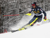 Joonas Rasanen of Finland skiing in the first run of the men slalom race of Audi FIS Alpine skiing World cup in Kranjska Gora, Slovenia. Men slalom race of Audi FIS Alpine skiing World cup, was held in Kranjska Gora, Slovenia, on Sunday, 6th of March 2016.
