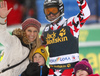 Reinfried Herbst of Austria  with his family in finish of the men slalom race of Audi FIS Alpine skiing World cup in Kranjska Gora, Slovenia. Herbst finished his career. Men slalom race of Audi FIS Alpine skiing World cup, was held in Kranjska Gora, Slovenia, on Sunday, 6th of March 2016.
