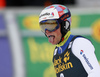 Daniel Yule of Switzerland reacts in finish of the second run of the men slalom race of Audi FIS Alpine skiing World cup in Kranjska Gora, Slovenia. Men slalom race of Audi FIS Alpine skiing World cup, was held in Kranjska Gora, Slovenia, on Sunday, 6th of March 2016.
