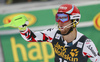 Marco Schwarz of Austria reacts in finish of the second run of the men slalom race of Audi FIS Alpine skiing World cup in Kranjska Gora, Slovenia. Men slalom race of Audi FIS Alpine skiing World cup, was held in Kranjska Gora, Slovenia, on Sunday, 6th of March 2016.
