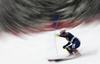 Riccardo Tonetti of Italy skiing in the first run of the men slalom race of Audi FIS Alpine skiing World cup in Kranjska Gora, Slovenia. Men slalom race of Audi FIS Alpine skiing World cup, was held in Kranjska Gora, Slovenia, on Sunday, 6th of March 2016.
