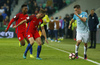 Jordan Henderson (no.4) of England and Benjamin Verbic (no.21) of Slovenia (R) during football match of FIFA World cup qualifiers between Slovenia and England. FIFA World cup qualifiers between Slovenia and England was played on Tuesday, 11th of October 2016 in Stozice arena in Ljubljana, Slovenia.
