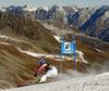 Lena Duerr of Germany skiing in the first run of the women opening giant slalom race of the new season of the Audi FIS Alpine skiing World cup in Soelden, Austria. First women giant slalom race of the season 2016-2017 of the Audi FIS Alpine skiing World cup, was held on Rettenbach glacier above Soelden, Austria, on Saturday, 22nd of October 2016.
