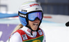 Eva-Maria Brem of Austria reacts in the finish of the second run of the women opening giant slalom race of the new season of the Audi FIS Alpine skiing World cup in Soelden, Austria. First women giant slalom race of the season 2016-2017 of the Audi FIS Alpine skiing World cup, was held on Rettenbach glacier above Soelden, Austria, on Saturday, 22nd of October 2016.
