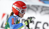 Ana Drev of Slovenia reacts in the finish of the second run of the women opening giant slalom race of the new season of the Audi FIS Alpine skiing World cup in Soelden, Austria. First women giant slalom race of the season 2016-2017 of the Audi FIS Alpine skiing World cup, was held on Rettenbach glacier above Soelden, Austria, on Saturday, 22nd of October 2016.
