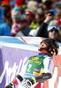 Winner Lara Gut of Switzerland reacts in the finish of the second run of the women opening giant slalom race of the new season of the Audi FIS Alpine skiing World cup in Soelden, Austria. First women giant slalom race of the season 2016-2017 of the Audi FIS Alpine skiing World cup, was held on Rettenbach glacier above Soelden, Austria, on Saturday, 22nd of October 2016.
