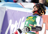 Winner Lara Gut of Switzerland reacts in the finish of the second run of the women opening giant slalom race of the new season of the Audi FIS Alpine skiing World cup in Soelden, Austria. First women giant slalom race of the season 2016-2017 of the Audi FIS Alpine skiing World cup, was held on Rettenbach glacier above Soelden, Austria, on Saturday, 22nd of October 2016.
