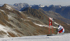 Justin Murisier of Switzerland skiing in the first run of the men opening giant slalom race of the new season of the Audi FIS Alpine skiing World cup in Soelden, Austria. First men giant slalom race of the season 2016-2017 of the Audi FIS Alpine skiing World cup, was held on Rettenbach glacier above Soelden, Austria, on Sunday, 23rd of October 2016.
