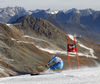 Henrik Kristoffersen of Norway skiing in the first run of the men opening giant slalom race of the new season of the Audi FIS Alpine skiing World cup in Soelden, Austria. First men giant slalom race of the season 2016-2017 of the Audi FIS Alpine skiing World cup, was held on Rettenbach glacier above Soelden, Austria, on Sunday, 23rd of October 2016.
