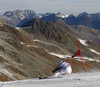 Stefan Luitz of Germany skiing in the first run of the men opening giant slalom race of the new season of the Audi FIS Alpine skiing World cup in Soelden, Austria. First men giant slalom race of the season 2016-2017 of the Audi FIS Alpine skiing World cup, was held on Rettenbach glacier above Soelden, Austria, on Sunday, 23rd of October 2016.
