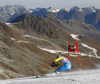 Andre Myhrer of Sweden skiing in the first run of the men opening giant slalom race of the new season of the Audi FIS Alpine skiing World cup in Soelden, Austria. First men giant slalom race of the season 2016-2017 of the Audi FIS Alpine skiing World cup, was held on Rettenbach glacier above Soelden, Austria, on Sunday, 23rd of October 2016.
