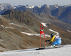 Matts Olsson of Sweden skiing in the first run of the men opening giant slalom race of the new season of the Audi FIS Alpine skiing World cup in Soelden, Austria. First men giant slalom race of the season 2016-2017 of the Audi FIS Alpine skiing World cup, was held on Rettenbach glacier above Soelden, Austria, on Sunday, 23rd of October 2016.
