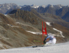 Dominik Schwaiger of Germany skiing in the first run of the men opening giant slalom race of the new season of the Audi FIS Alpine skiing World cup in Soelden, Austria. First men giant slalom race of the season 2016-2017 of the Audi FIS Alpine skiing World cup, was held on Rettenbach glacier above Soelden, Austria, on Sunday, 23rd of October 2016.
