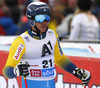 Andre Myhrer of Sweden reacts in finish of the second run of the men opening giant slalom race of the new season of the Audi FIS Alpine skiing World cup in Soelden, Austria. First men giant slalom race of the season 2016-2017 of the Audi FIS Alpine skiing World cup, was held on Rettenbach glacier above Soelden, Austria, on Sunday, 23rd of October 2016.
