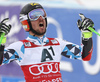 Marcel Hirscher of Austria reacts in finish of the second run of the men opening giant slalom race of the new season of the Audi FIS Alpine skiing World cup in Soelden, Austria. First men giant slalom race of the season 2016-2017 of the Audi FIS Alpine skiing World cup, was held on Rettenbach glacier above Soelden, Austria, on Sunday, 23rd of October 2016.
