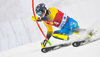 Andre Myhrer of Sweden in action during 1st run of mens Slalom of FIS ski alpine world cup at the Black Race Course in Levi, Finland on 2016/11/13.
