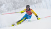 Anton Lahdenperae of Sweden in action during 1st run of mens Slalom of FIS ski alpine world cup at the Black Race Course in Levi, Finland on 2016/11/13.
