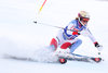 Michelle Gisin of Switzerland in action during 1st run of ladies Slalom of FIS ski alpine world cup in Killington, Austria on 2016/11/27.
