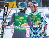 Race winner Mathieu Faivre of France, second placed Marcel Hirscher of Austria during the 2nd run of men Giant Slalom of the Val dIsere FIS Ski Alpine World Cup. Val d’Isere, France on 2016/12/04.
