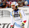 Carlo Janka of Switzerland reacts in the finish of the men super-g race of the Audi FIS Alpine skiing World cup in Val Gardena, Italy. Men super-g race of the Audi FIS Alpine skiing World cup, was held on Saslong course in Val Gardena, Italy, on Friday, 16th of December 2016.
