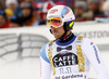 Carlo Janka of Switzerland reacts in the finish of the men super-g race of the Audi FIS Alpine skiing World cup in Val Gardena, Italy. Men super-g race of the Audi FIS Alpine skiing World cup, was held on Saslong course in Val Gardena, Italy, on Friday, 16th of December 2016.
