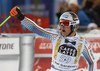 Thomas Dressen of Germany reacts in the finish of the men super-g race of the Audi FIS Alpine skiing World cup in Val Gardena, Italy. Men super-g race of the Audi FIS Alpine skiing World cup, was held on Saslong course in Val Gardena, Italy, on Friday, 16th of December 2016.
