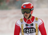 Christoffer Faarup of Denmark reacts in the finish of the men super-g race of the Audi FIS Alpine skiing World cup in Val Gardena, Italy. Men super-g race of the Audi FIS Alpine skiing World cup, was held on Saslong course in Val Gardena, Italy, on Friday, 16th of December 2016.
