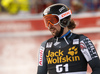 Andreas Romar of Finland reacts in the finish of the men downhill race of the Audi FIS Alpine skiing World cup in Val Gardena, Italy. Men downhill race of the Audi FIS Alpine skiing World cup, was held on Saslong course in Val Gardena, Italy, on Saturday, 17th of December 2016.
