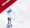 Leif Kristian Haugen of Norway crossing the finish line of the second run of the men giant slalom race of the Audi FIS Alpine skiing World cup in Alta Badia, Italy. Men giant slalom race of the Audi FIS Alpine skiing World cup, was held on Gran Risa course in Alta Badia, Italy, on Sunday, 18th of December 2016.
