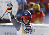 Second placed Mathieu Faivre of France reacts in finish of the second run of the men giant slalom race of the Audi FIS Alpine skiing World cup in Alta Badia, Italy. Men giant slalom race of the Audi FIS Alpine skiing World cup, was held on Gran Risa course in Alta Badia, Italy, on Sunday, 18th of December 2016.
