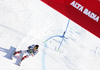 Winner Marcel Hirscher of Austria crossing the finish line of the second run of the men giant slalom race of the Audi FIS Alpine skiing World cup in Alta Badia, Italy. Men giant slalom race of the Audi FIS Alpine skiing World cup, was held on Gran Risa course in Alta Badia, Italy, on Sunday, 18th of December 2016.
