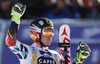 Winner Marcel Hirscher of Austria reacts in finish of the second run of the men giant slalom race of the Audi FIS Alpine skiing World cup in Alta Badia, Italy. Men giant slalom race of the Audi FIS Alpine skiing World cup, was held on Gran Risa course in Alta Badia, Italy, on Sunday, 18th of December 2016.
