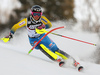 Frida Hansdotter of Sweden skiing in the first run of the women slalom race of the Audi FIS Alpine skiing World cup in Zagreb, Croatia. Women Snow Queen trophy slalom race of the Audi FIS Alpine skiing World cup, was held on Sljeme above Zagreb, Croatia, on Tuesday, 3rd of January 2017.
