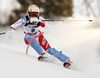 Michelle Gisin of Switzerland skiing in the first run of the women slalom race of the Audi FIS Alpine skiing World cup in Zagreb, Croatia. Women Snow Queen trophy slalom race of the Audi FIS Alpine skiing World cup, was held on Sljeme above Zagreb, Croatia, on Tuesday, 3rd of January 2017.
