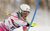 Resi Stiegler of USA skiing in the first run of the women slalom race of the Audi FIS Alpine skiing World cup in Zagreb, Croatia. Women Snow Queen trophy slalom race of the Audi FIS Alpine skiing World cup, was held on Sljeme above Zagreb, Croatia, on Tuesday, 3rd of January 2017.
