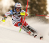 Melanie Meillard of Switzerland skiing in the first run of the women slalom race of the Audi FIS Alpine skiing World cup in Zagreb, Croatia. Women Snow Queen trophy slalom race of the Audi FIS Alpine skiing World cup, was held on Sljeme above Zagreb, Croatia, on Tuesday, 3rd of January 2017.
