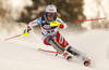 Melanie Meillard of Switzerland skiing in the first run of the women slalom race of the Audi FIS Alpine skiing World cup in Zagreb, Croatia. Women Snow Queen trophy slalom race of the Audi FIS Alpine skiing World cup, was held on Sljeme above Zagreb, Croatia, on Tuesday, 3rd of January 2017.
