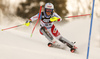 Melanie Meillard of Switzerland skiing in the first run of the women slalom race of the Audi FIS Alpine skiing World cup in Zagreb, Croatia. Women Snow Queen trophy slalom race of the Audi FIS Alpine skiing World cup, was held on Sljeme above Zagreb, Croatia, on Tuesday, 3rd of January 2017.
